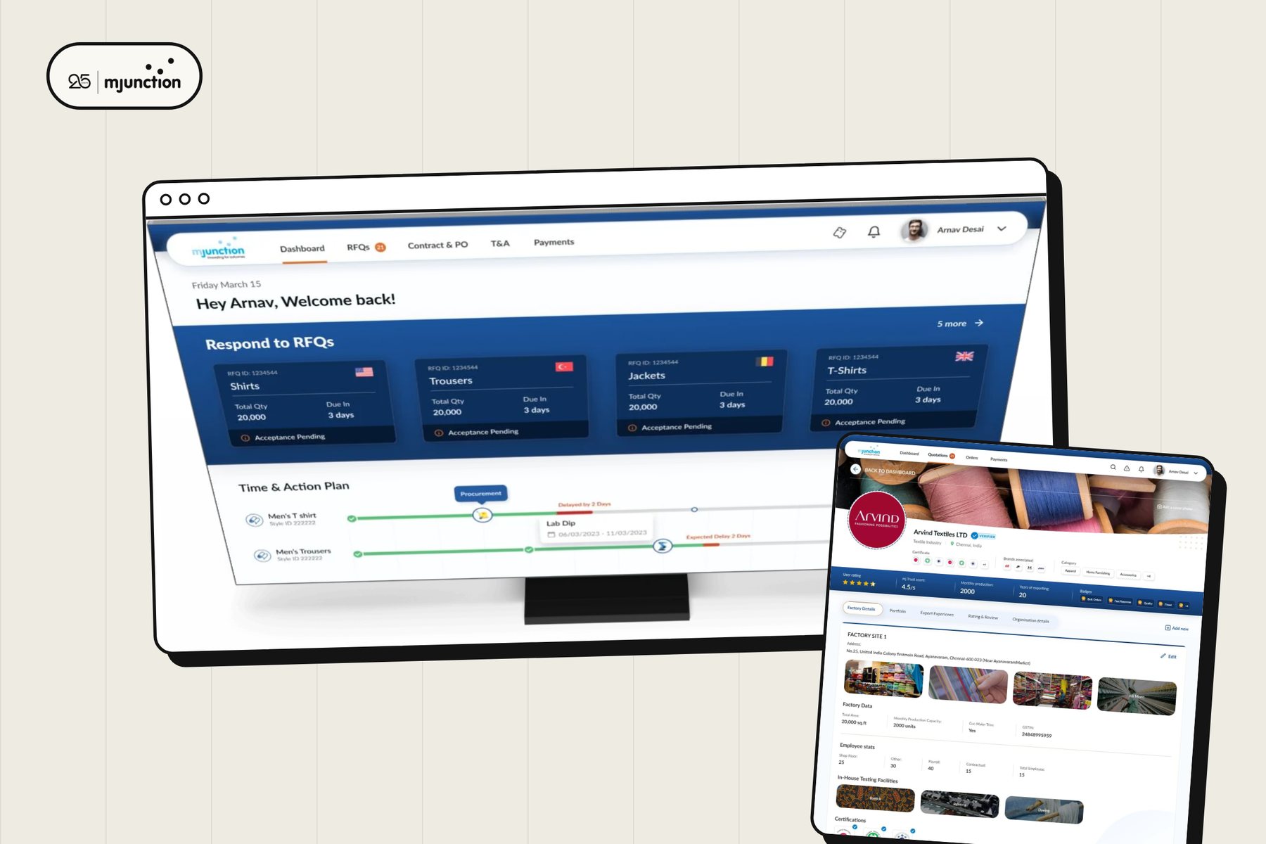 mjunction exporter dashboard and seller profile
