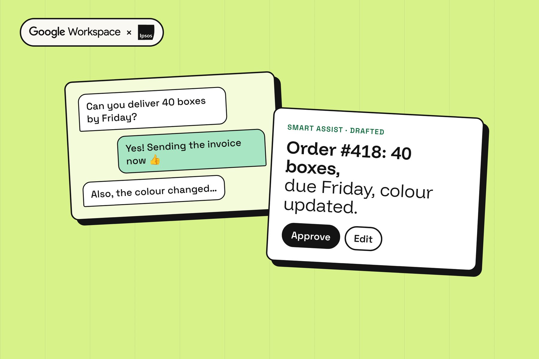 AI drafting an order reply for a small business